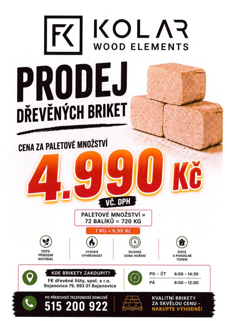 Prodej dřevěných briket